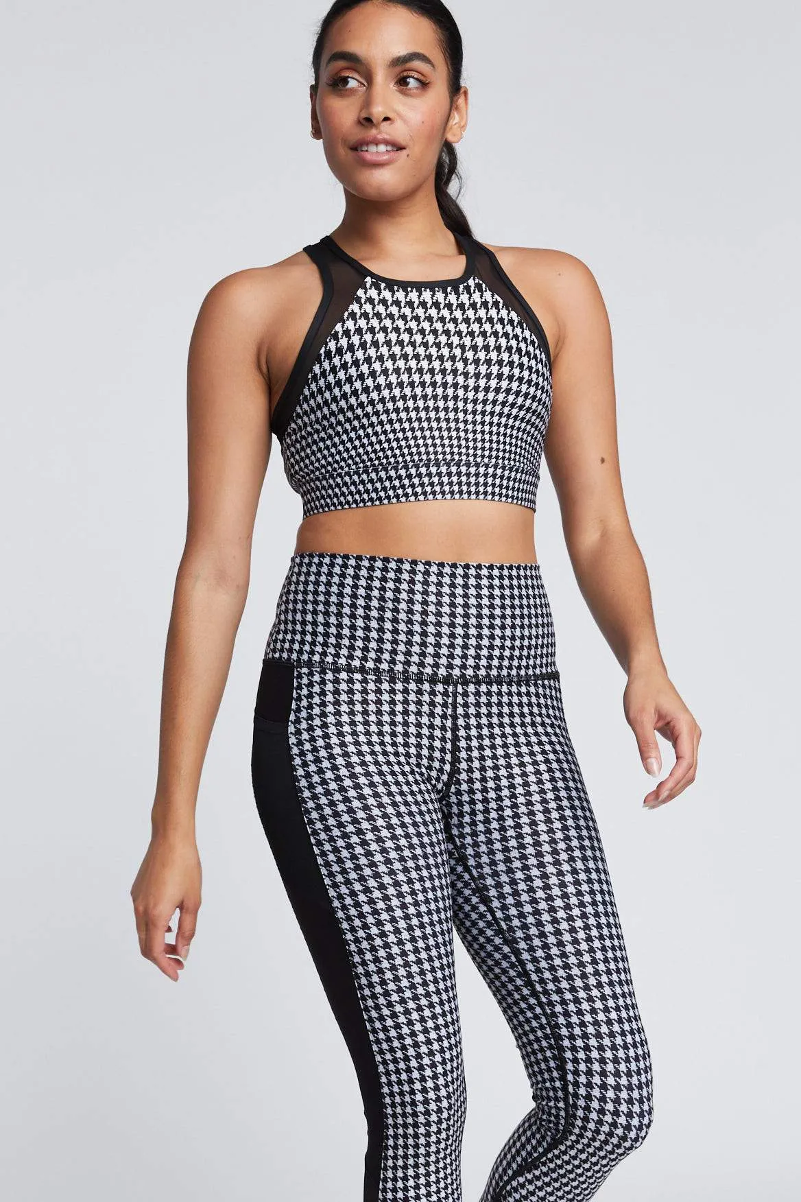Jia Bra Black And White Houndstooth