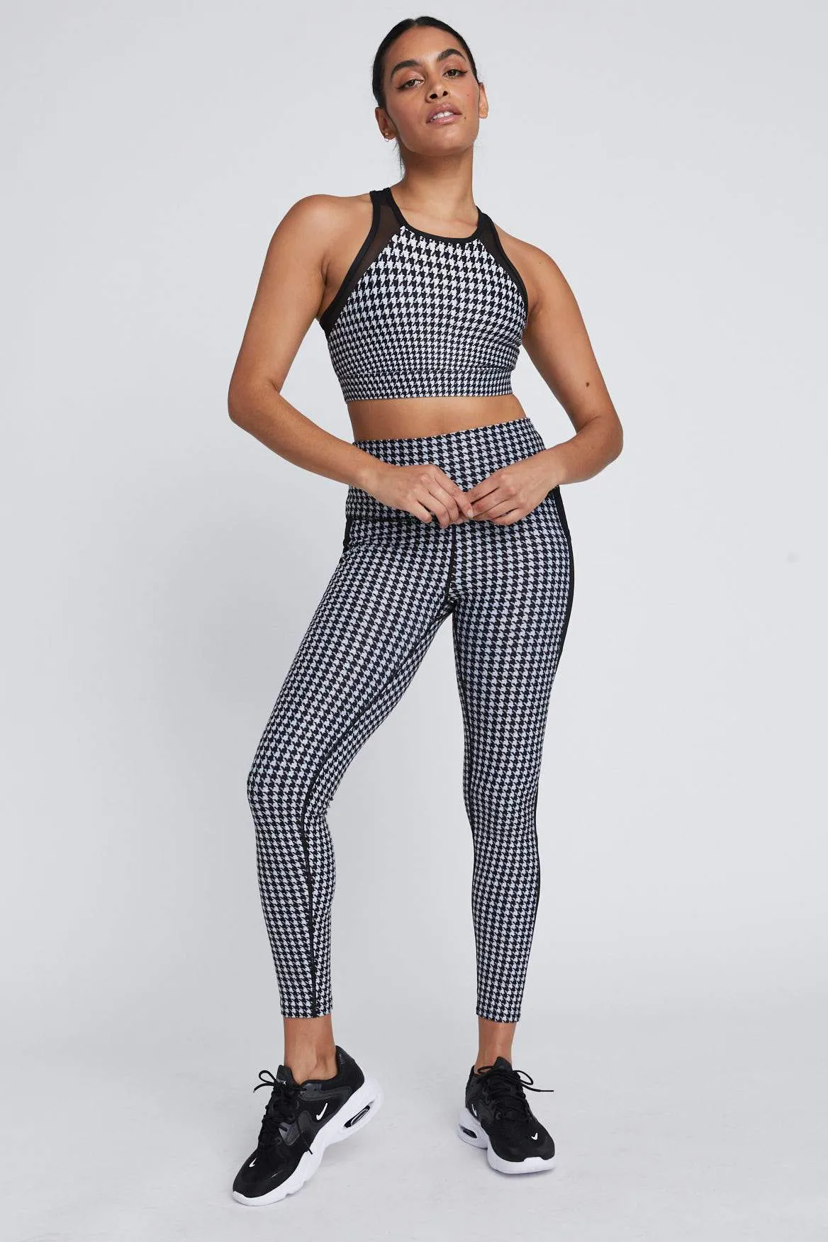 Jia Bra Black And White Houndstooth