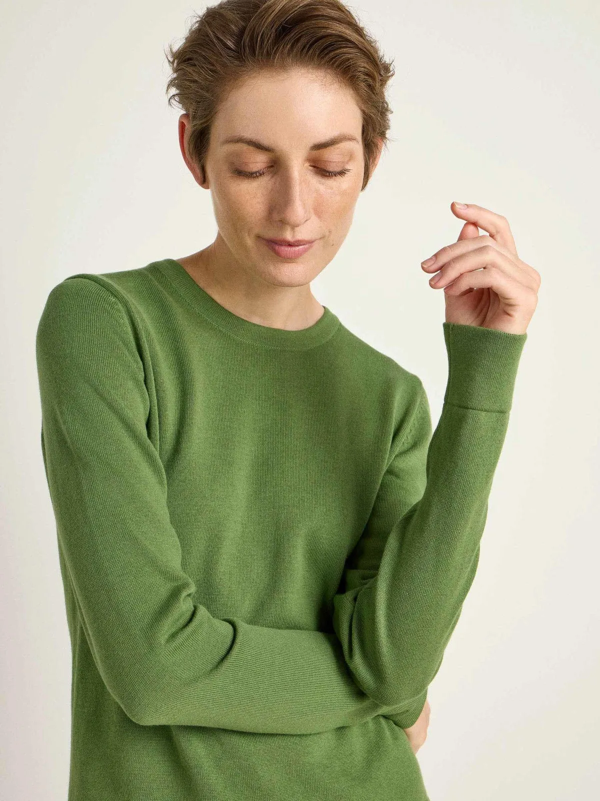 LANIUS Round neck jumper 14059 sage 678 women