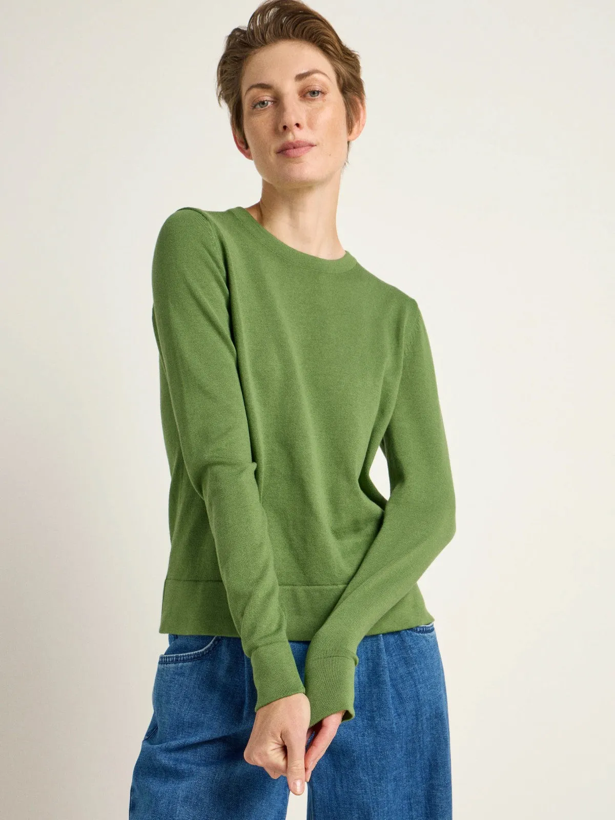 LANIUS Round neck jumper 14059 sage 678 women
