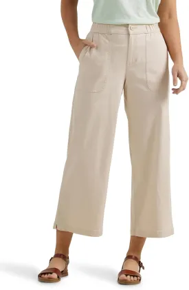 Lee Women's Ultra Lux Comfort Wide Leg Utility Crop Capri Pant