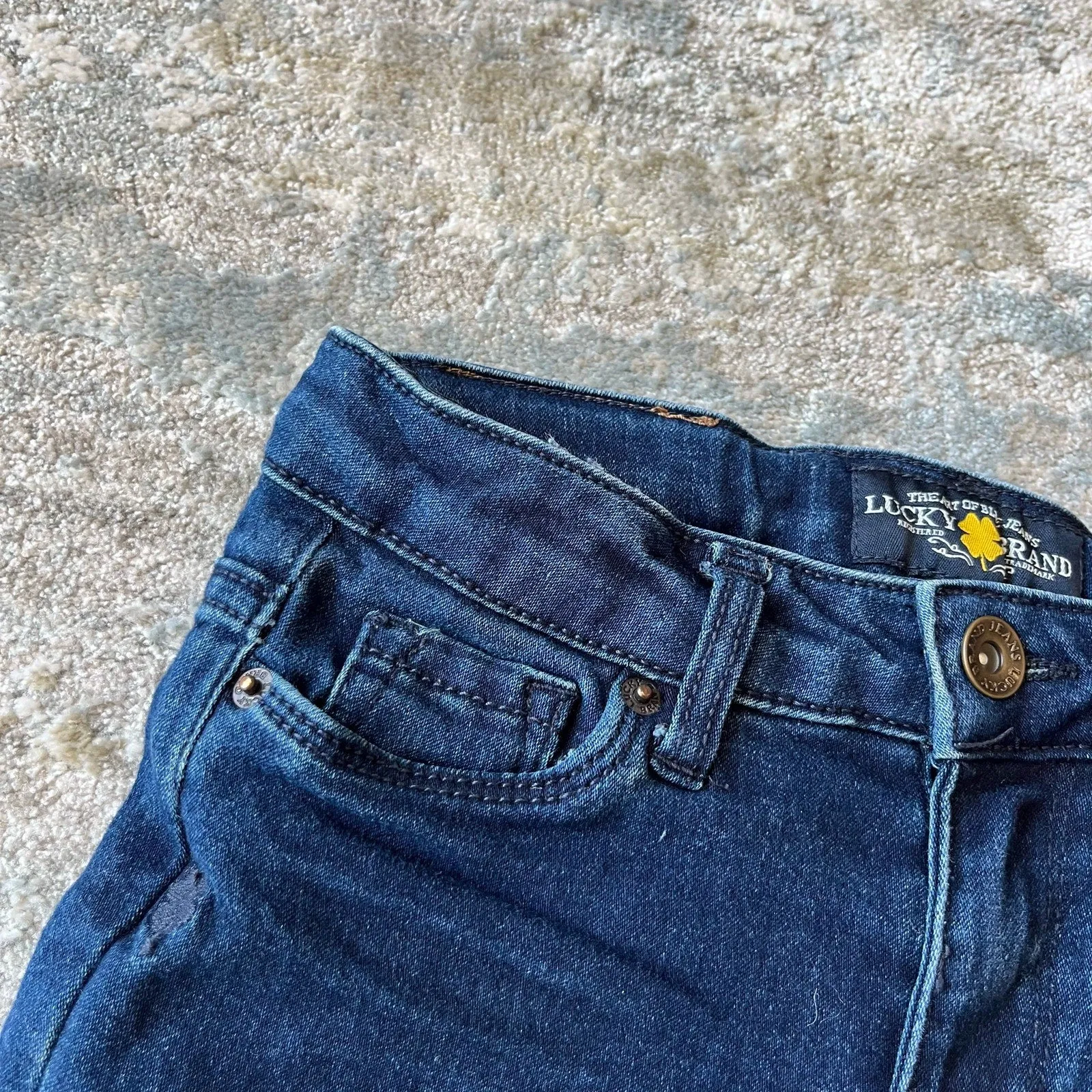 Lucky Zoe Skinny Jeans Blue Barrier Wash 8