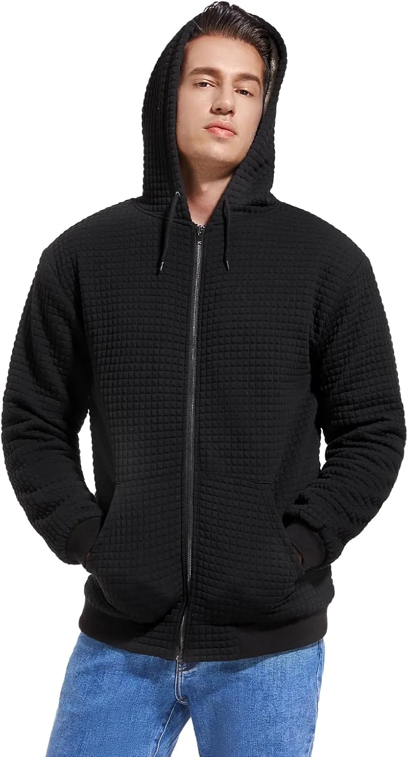 Men's Fleece Heavyweight Full Zip Hoodie Sweatshirt Jacket Hooded for Men