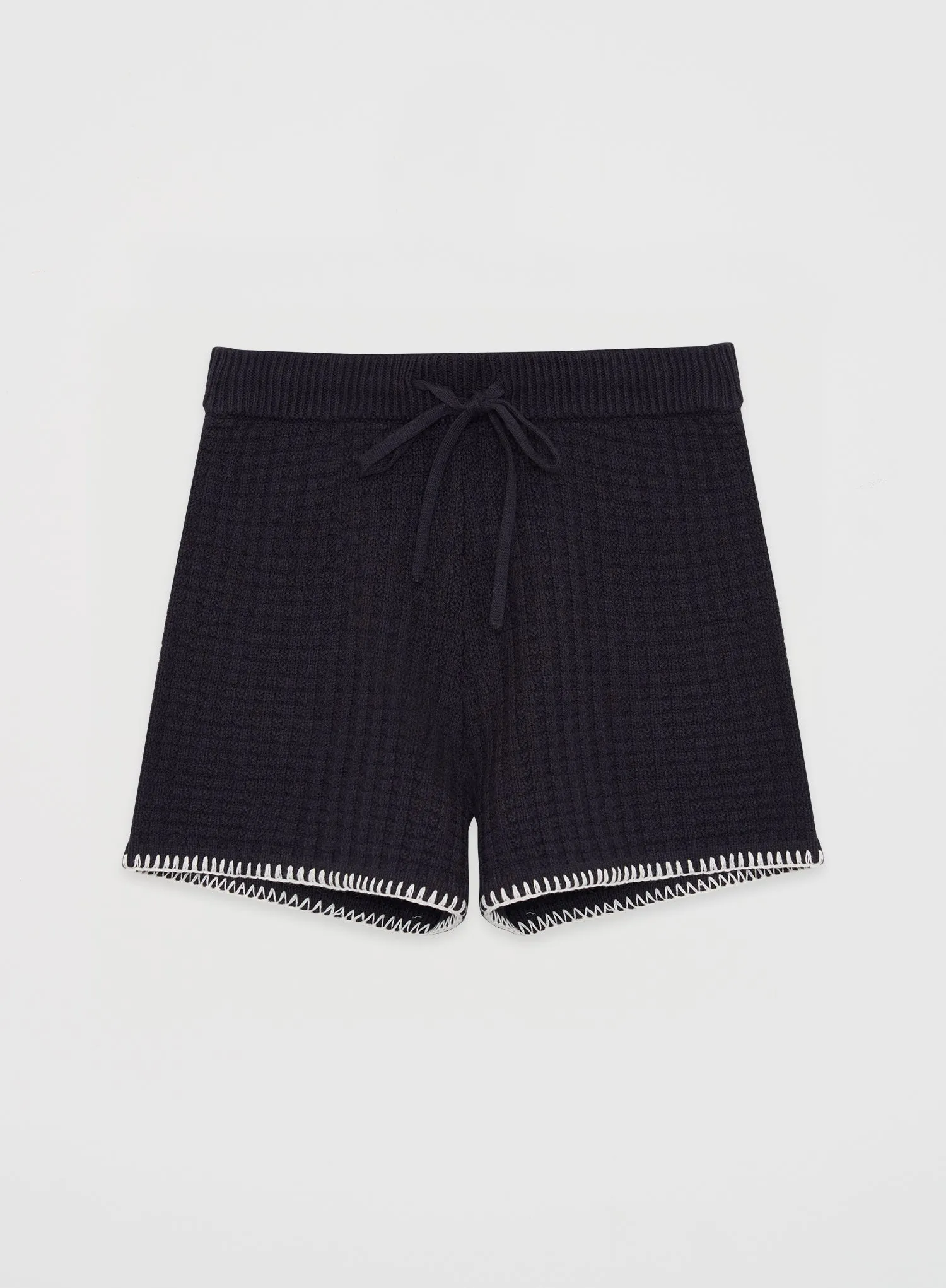 Navy Contrast Stitch Short- Juliette