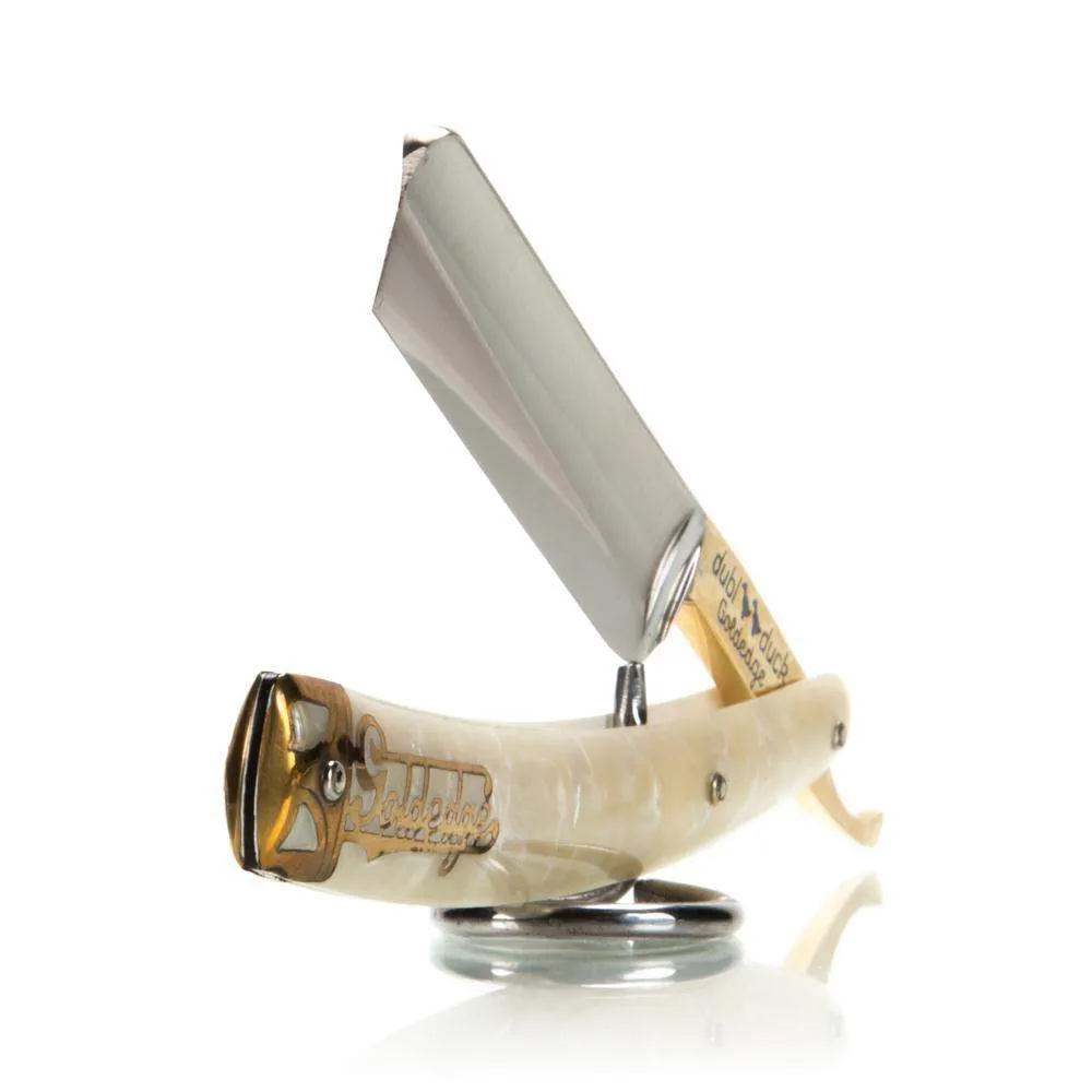 NEW NOS Dubl Duck Goldenedge - 5/8 Square Tip Straight Razor