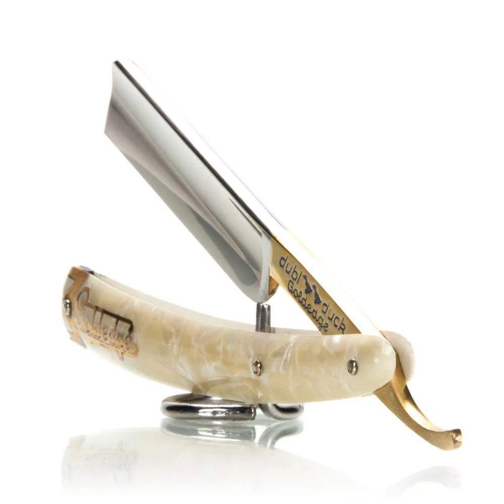 NEW NOS Dubl Duck Goldenedge - 5/8 Square Tip Straight Razor