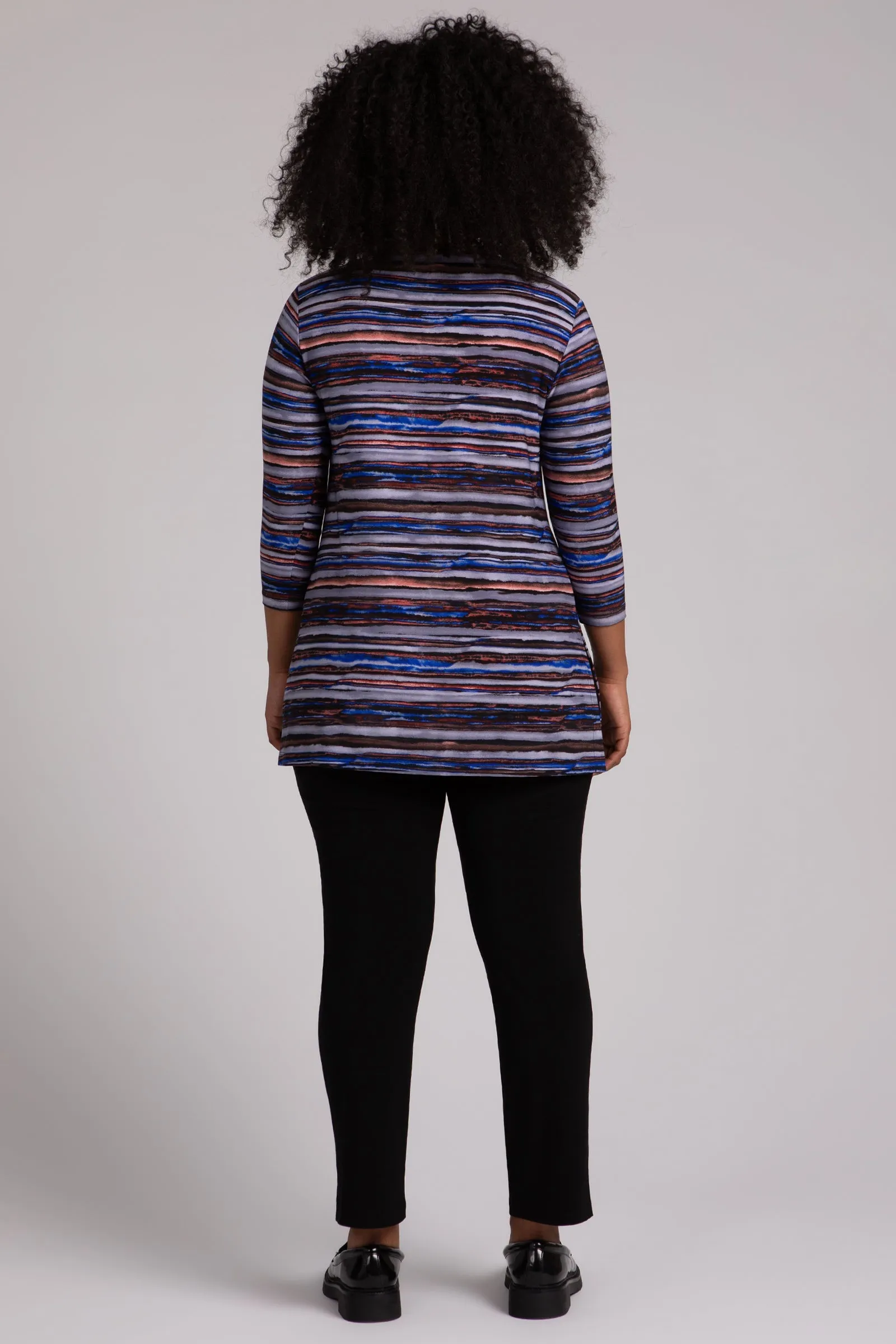 Nu Ideal V-Neck Tunic Plus | Elemental Stripes