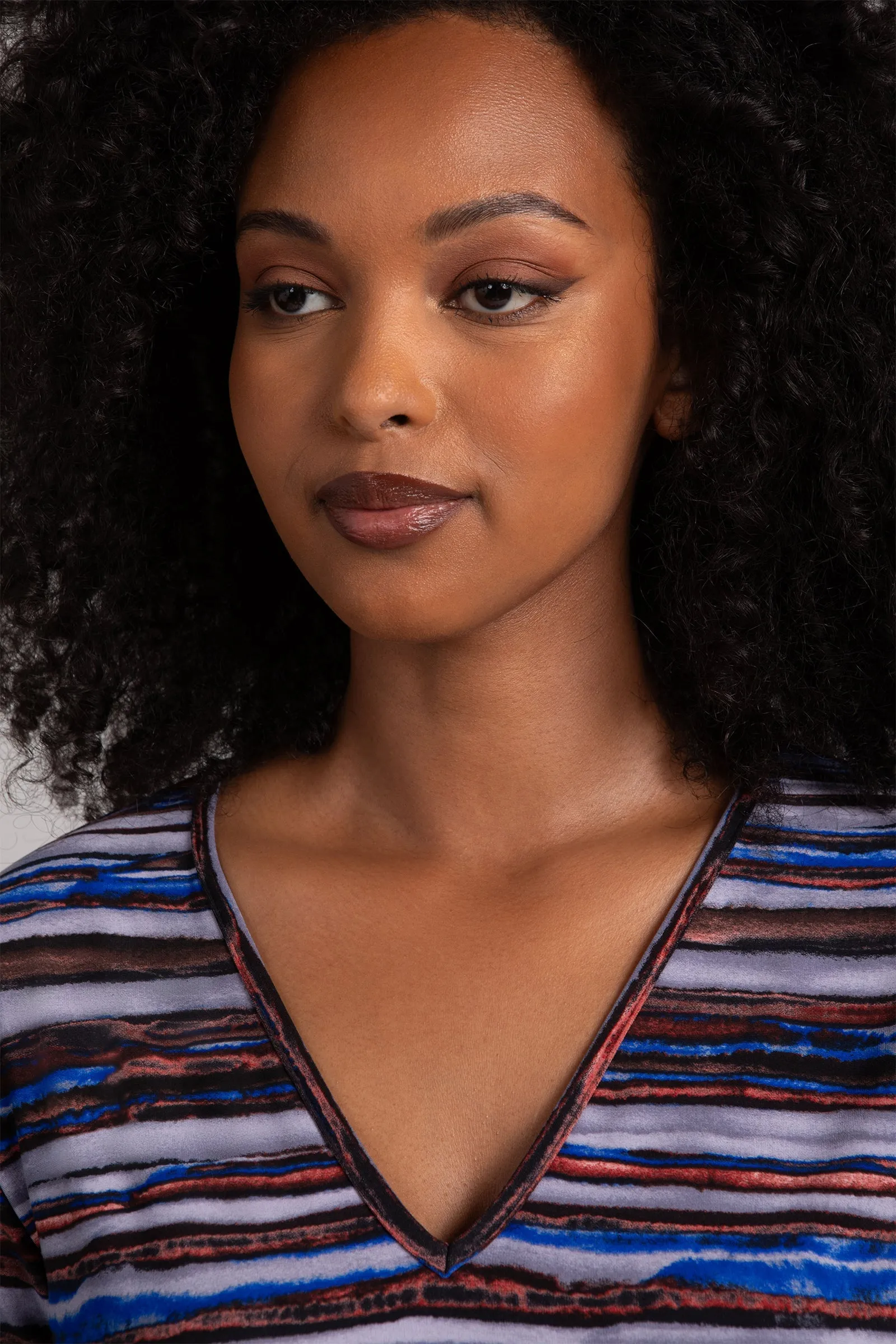 Nu Ideal V-Neck Tunic Plus | Elemental Stripes