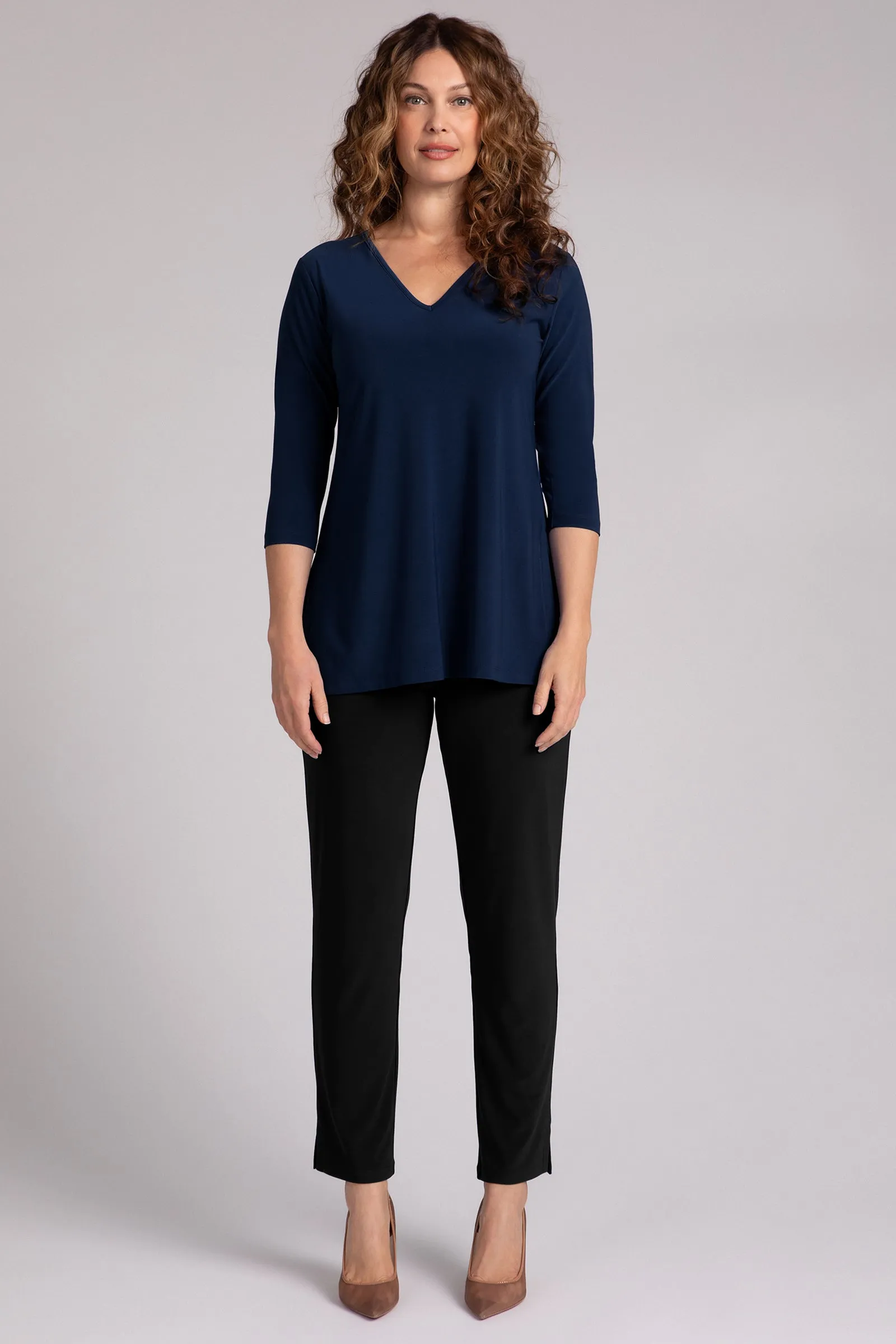 Nu Ideal V-Neck Tunic Plus | Navy