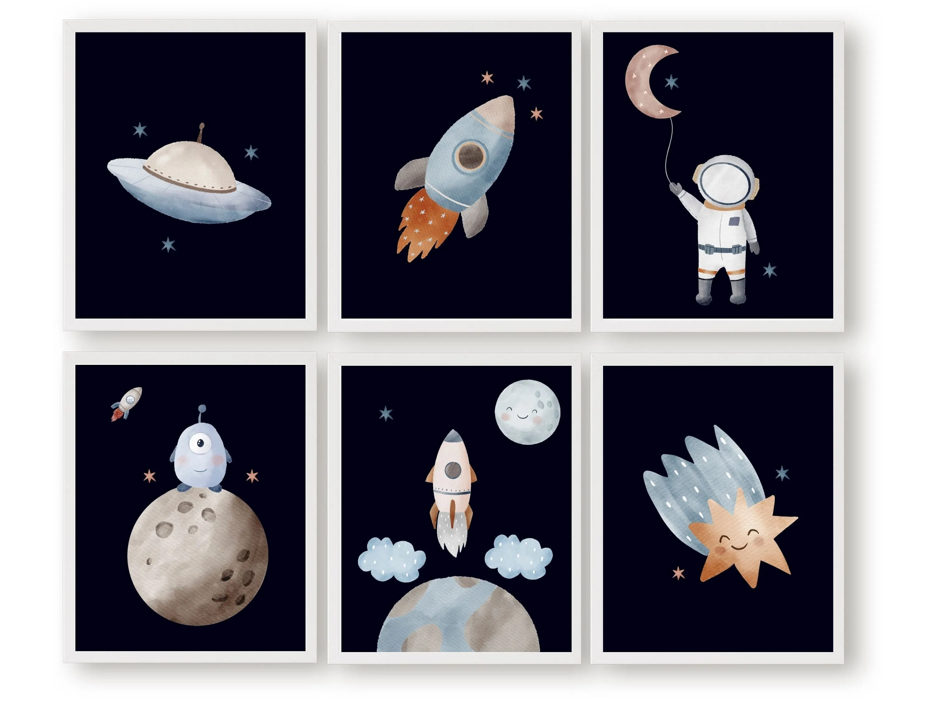 Outer Space Nursery Print Set