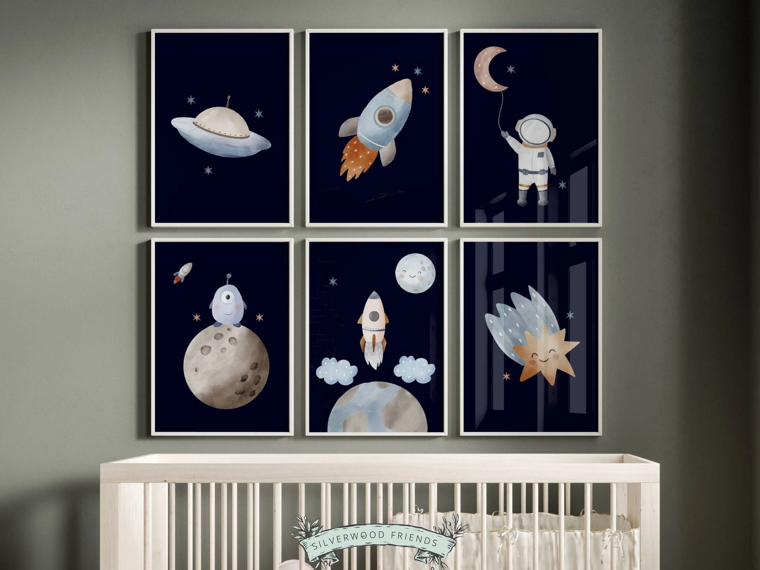 Outer Space Nursery Print Set