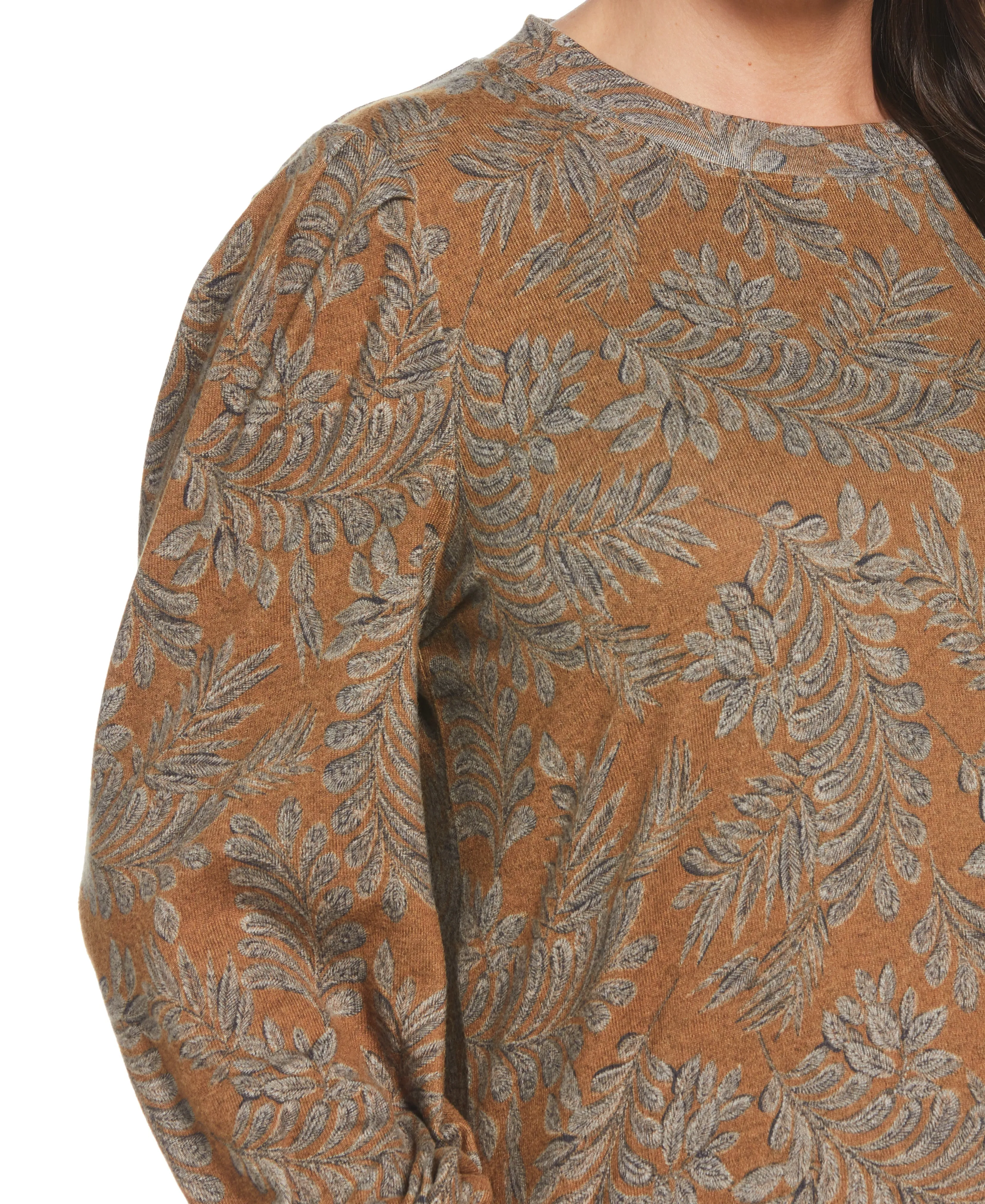 Plus Size Pleat Sleeve Knit Shirt