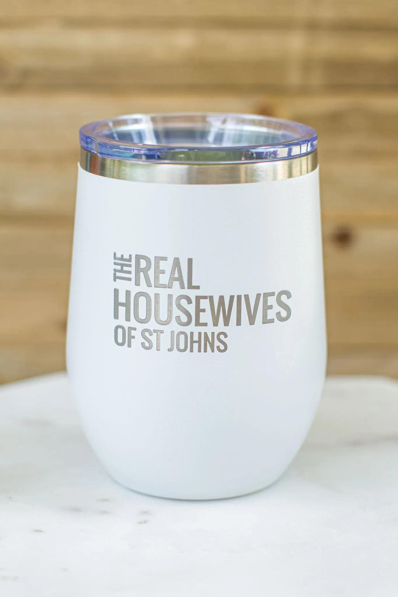 Real Housewives Of St Johns Wine Tumbler - White