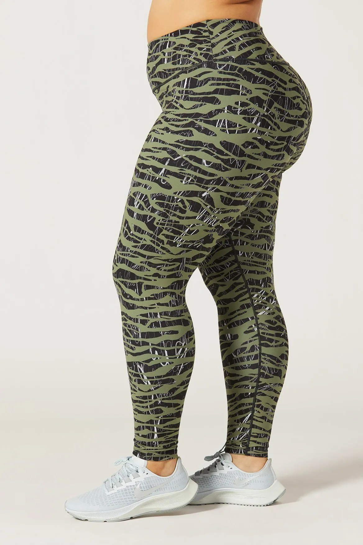 Rebel High Waist Legging Downtown Zebra Olive