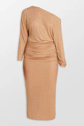 RHINESTONE MESH MIDI DRESS