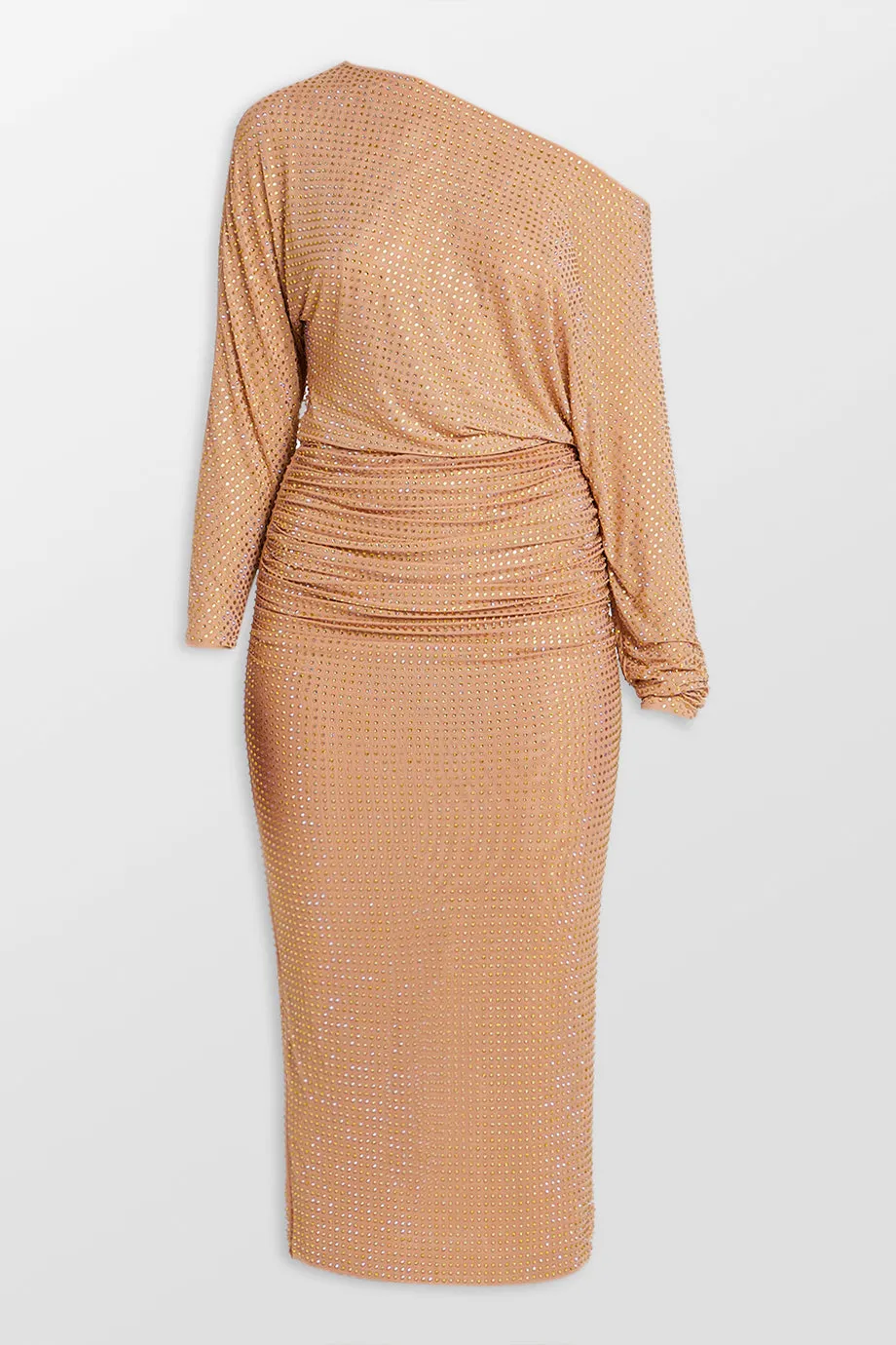 RHINESTONE MESH MIDI DRESS