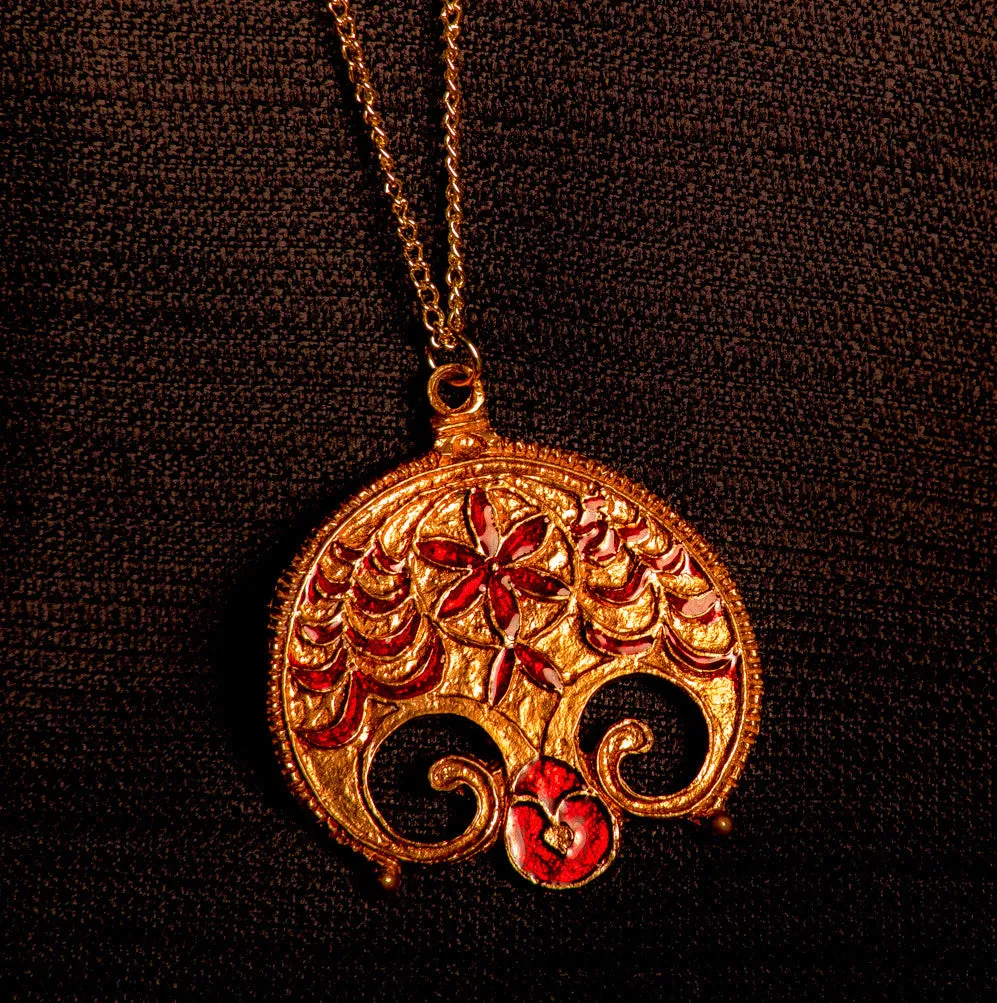 Roman red enamel Pendant - Y-14