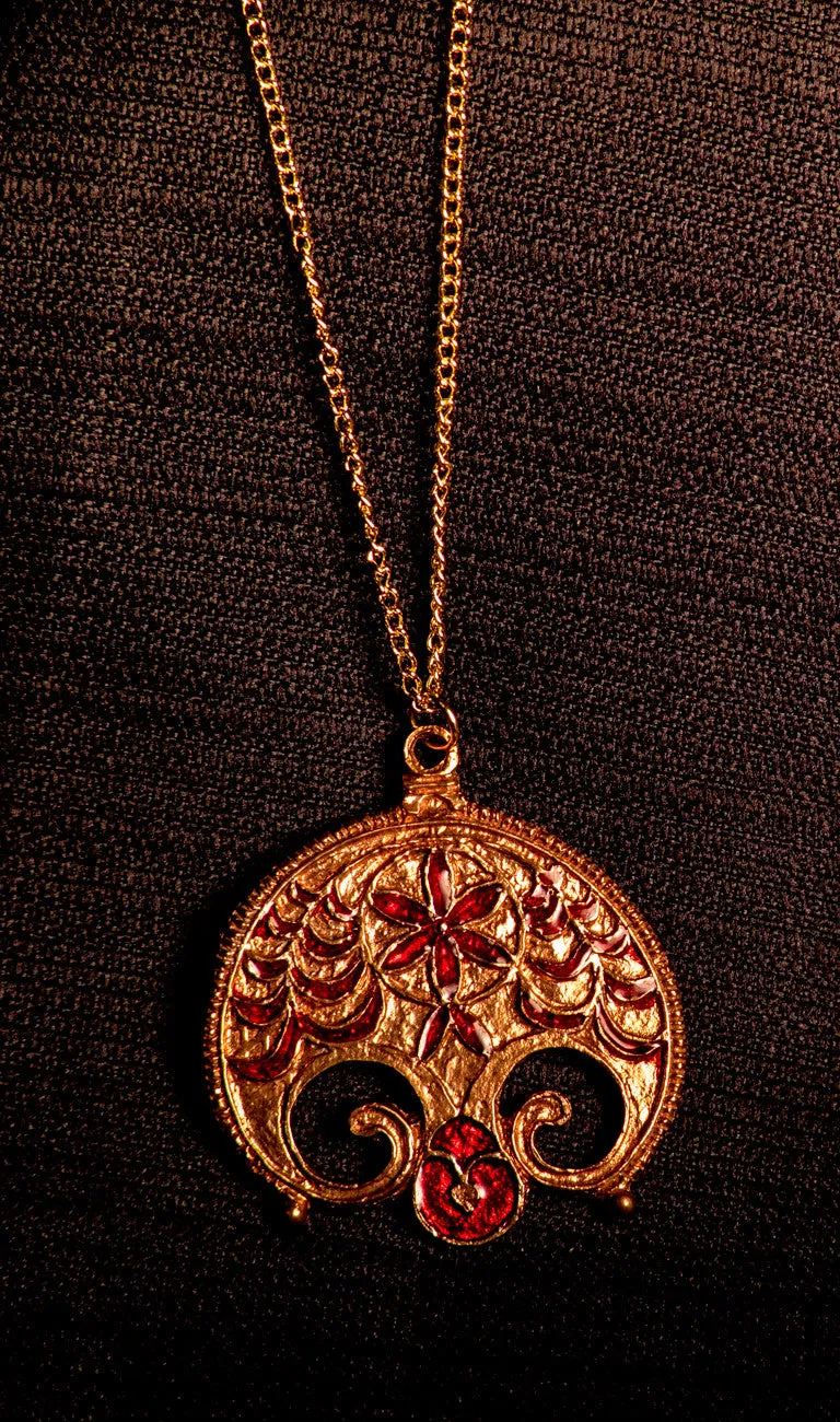 Roman red enamel Pendant - Y-14