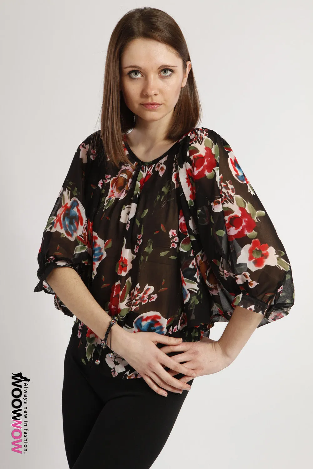 Sheer Flower Blouse