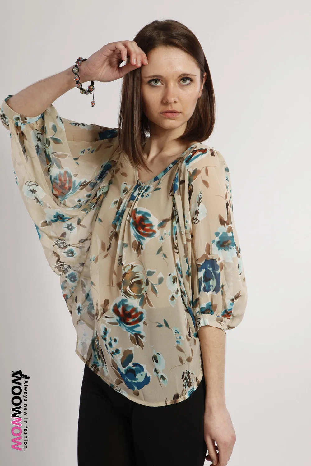 Sheer Flower Blouse