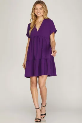 Sky Drop Shoulder Woven Dress