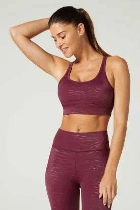 Strappy Bra Tiger Emboss Grape