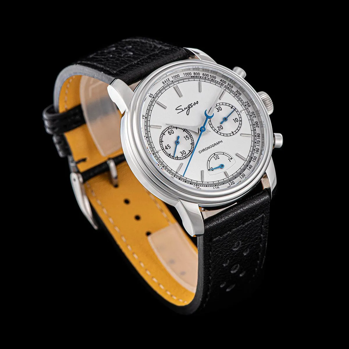 Sugess ST1906 White Dial Multi-Function Mechanical Power Reserve Seagull Movement Men's Watch