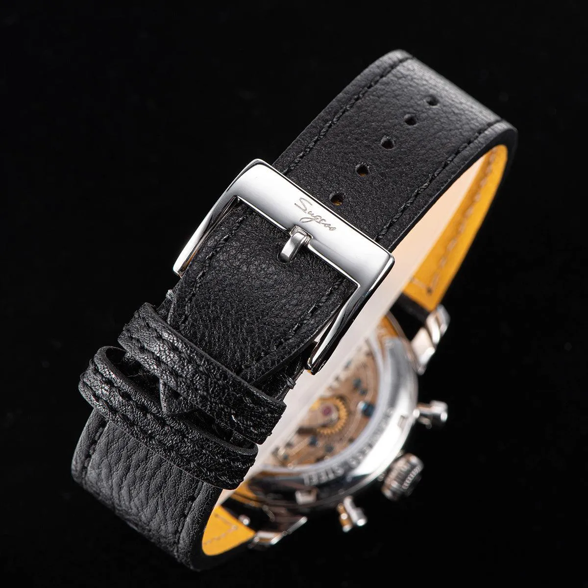 Sugess ST1906 White Dial Multi-Function Mechanical Power Reserve Seagull Movement Men's Watch