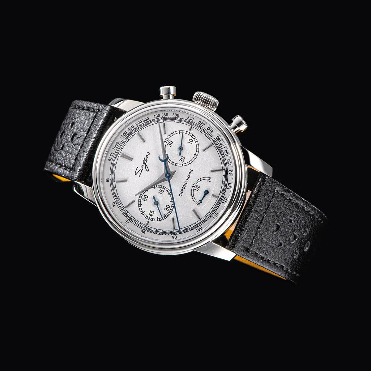 Sugess ST1906 White Dial Multi-Function Mechanical Power Reserve Seagull Movement Men's Watch