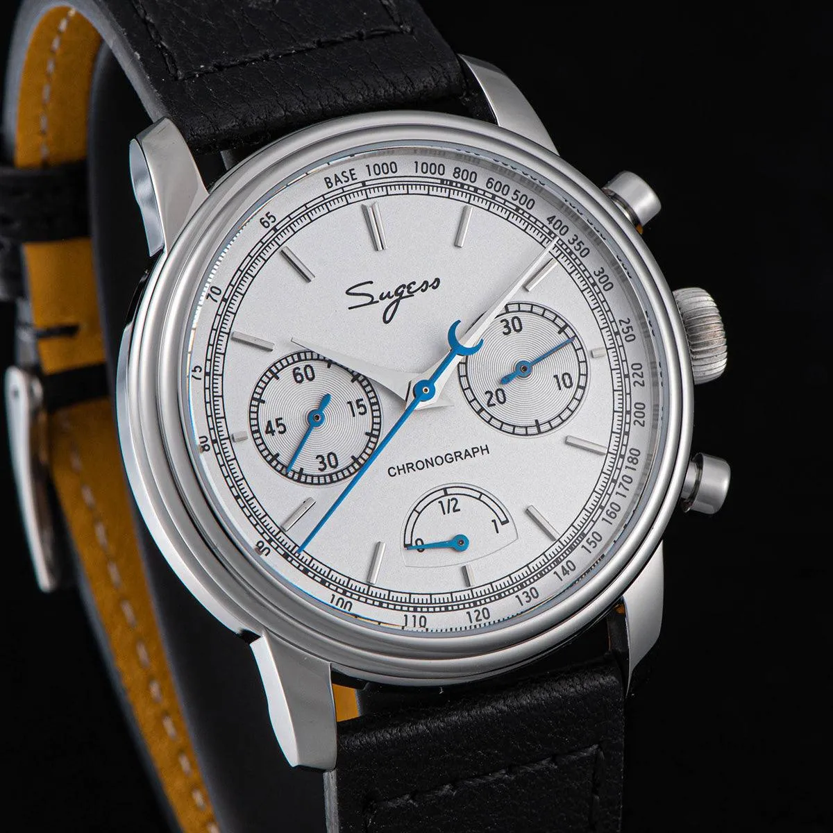 Sugess ST1906 White Dial Multi-Function Mechanical Power Reserve Seagull Movement Men's Watch