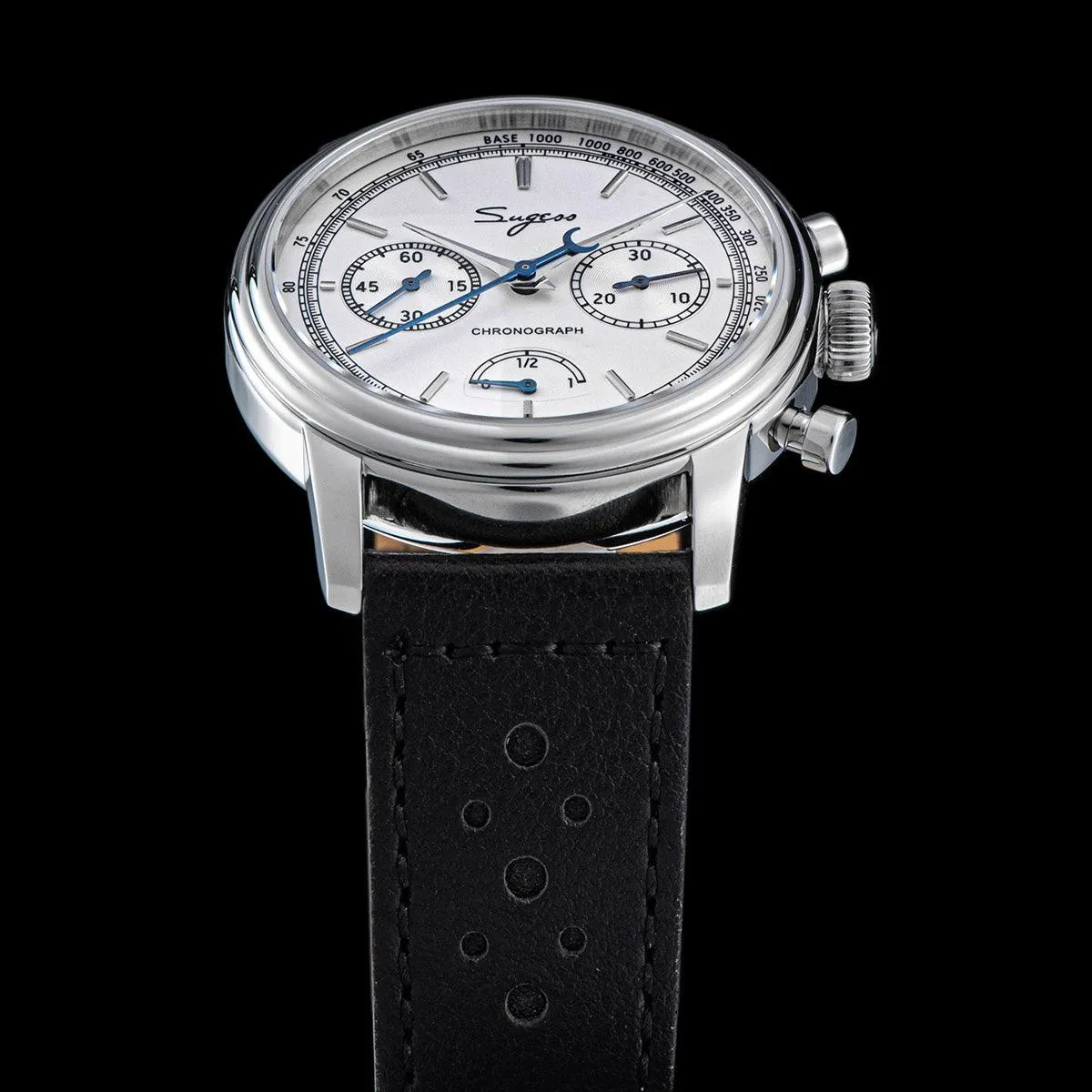 Sugess ST1906 White Dial Multi-Function Mechanical Power Reserve Seagull Movement Men's Watch