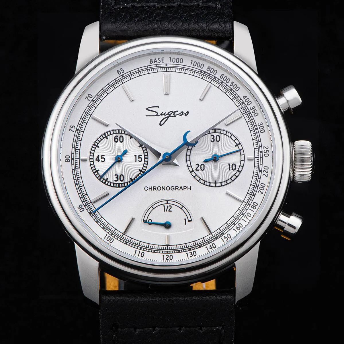 Sugess ST1906 White Dial Multi-Function Mechanical Power Reserve Seagull Movement Men's Watch