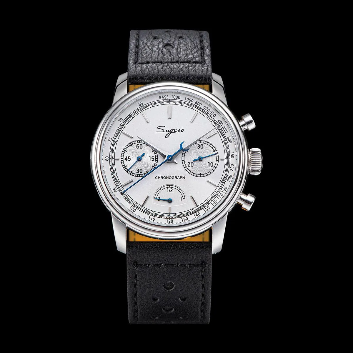 Sugess ST1906 White Dial Multi-Function Mechanical Power Reserve Seagull Movement Men's Watch