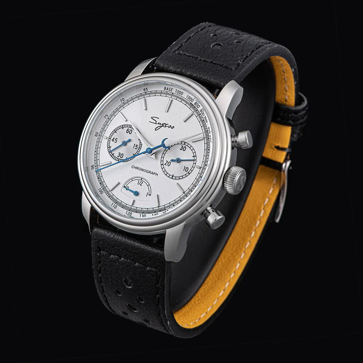 Sugess ST1906 White Dial Multi-Function Mechanical Power Reserve Seagull Movement Men's Watch