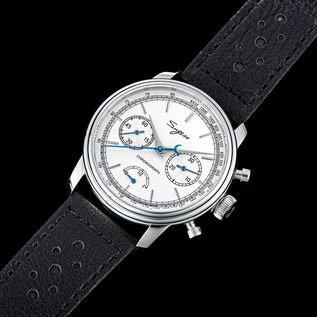 Sugess ST1906 White Dial Multi-Function Mechanical Power Reserve Seagull Movement Men's Watch