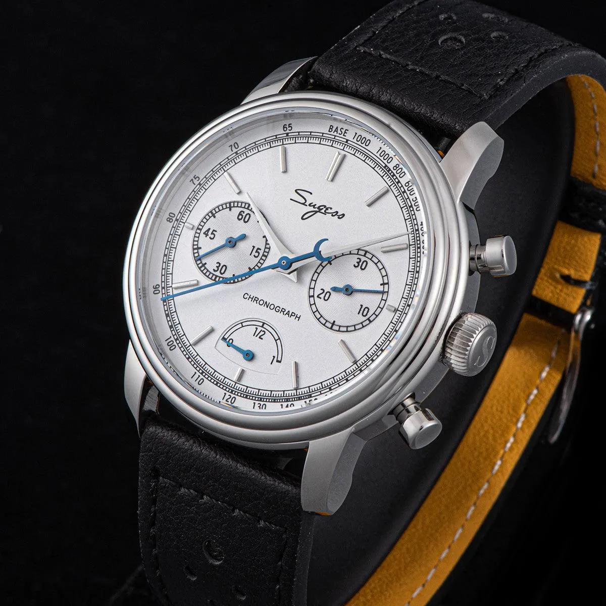 Sugess ST1906 White Dial Multi-Function Mechanical Power Reserve Seagull Movement Men's Watch