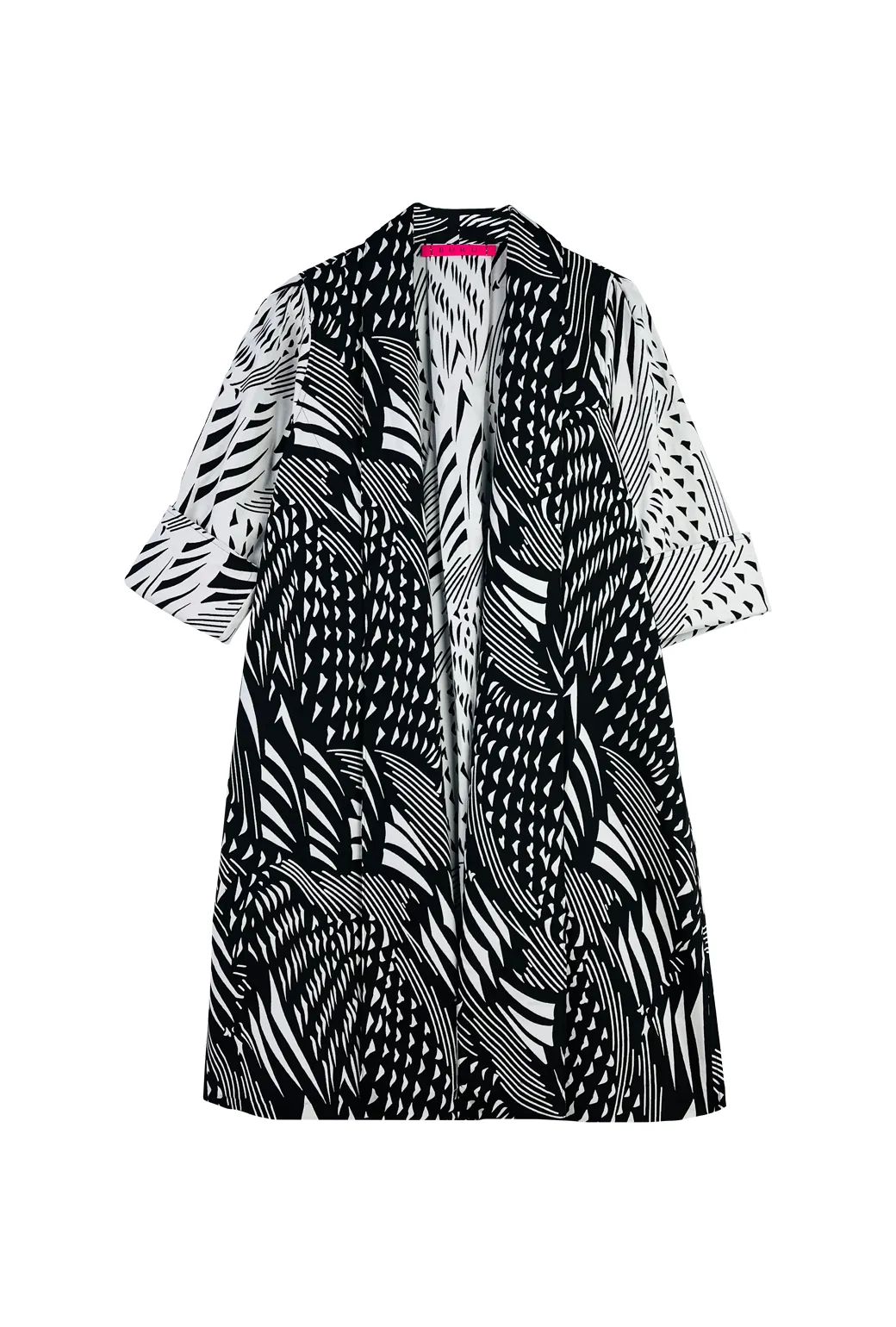 Swing Coat - Black Abstract