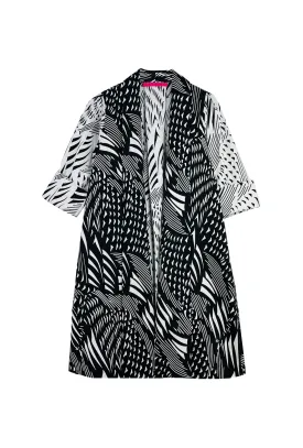 Swing Coat - Black Abstract