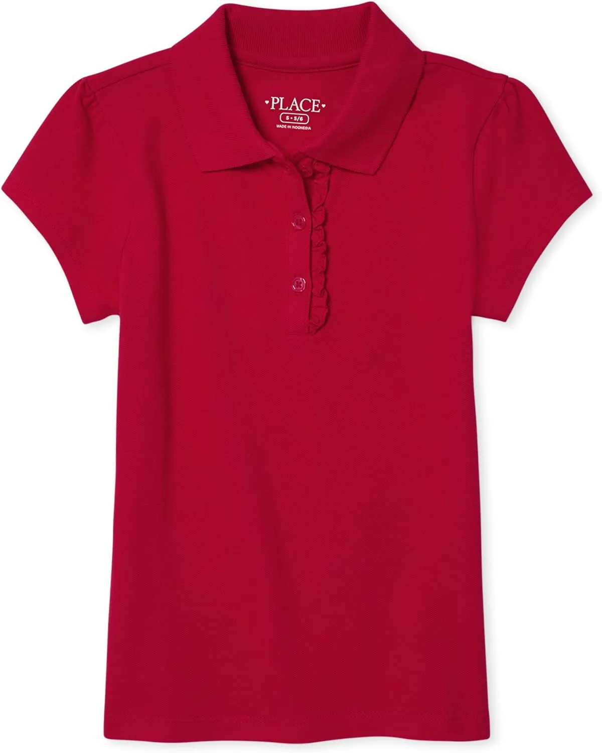 The Children's Place Girls' Short Sleeve Ruffle Pique Polo