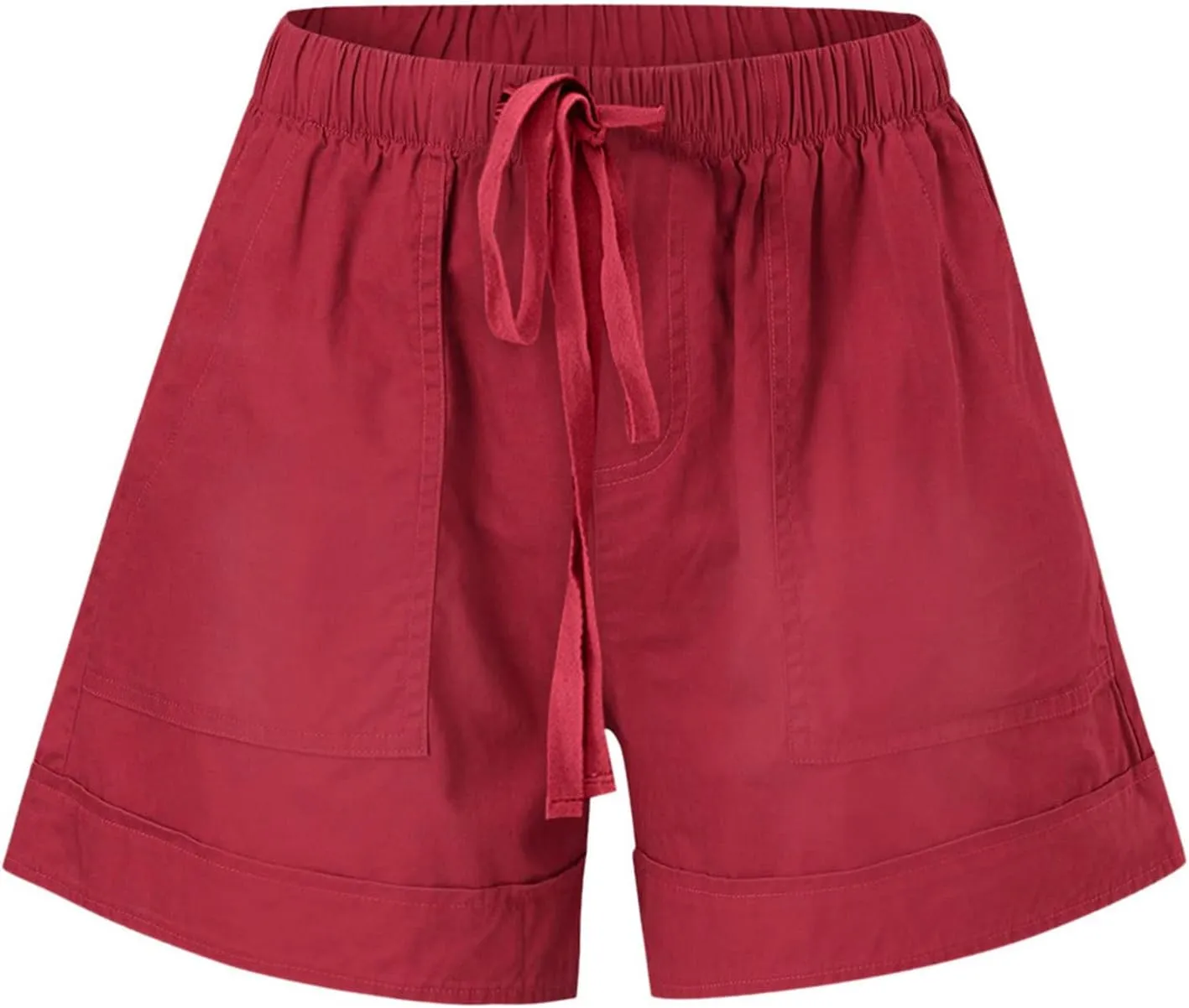 Women's Summer Shorts Casual Trendy Pockets Shorts Drawstring Elastic Waist Loose Short Pants Beach Vacation Outfits